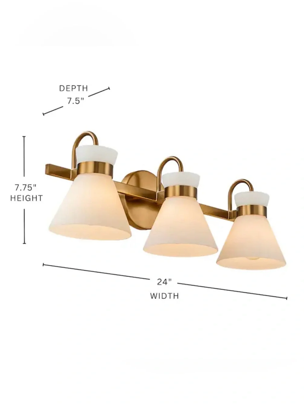 Origin 21 Zadie 24-in 3-Light Brushed Champagne Vanity Light